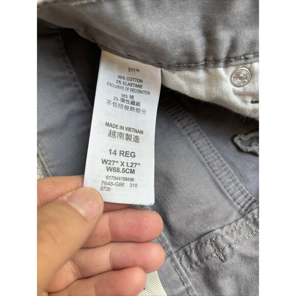 Levi's 511 Slim Tapered PANTS - Gray Khaki - Mens Tag  27X27 Measures 27x28 - Picture 11 of 15